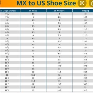 mexico shoe size to us shoe size